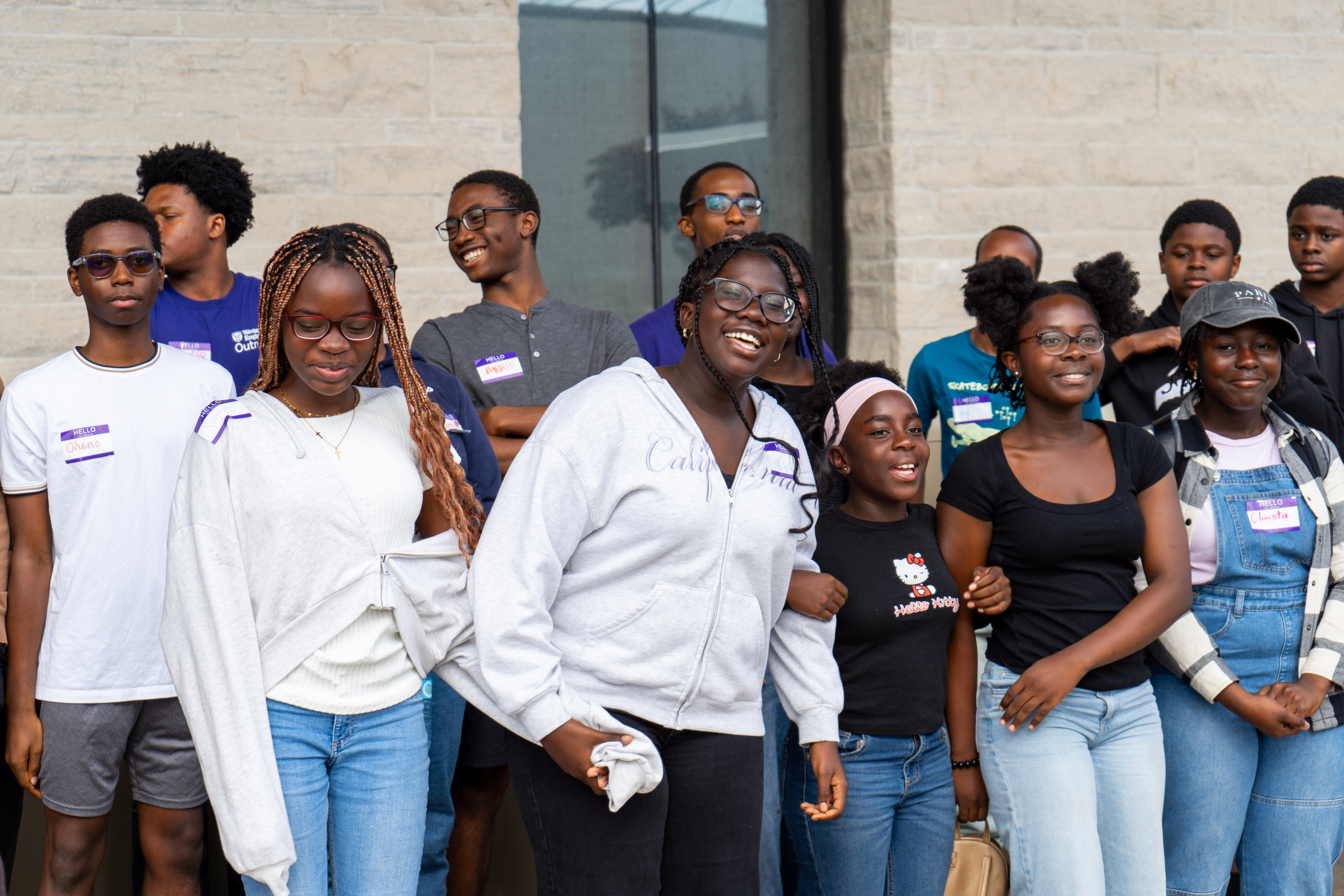 A group of youth participants enjoy an Outreach program.